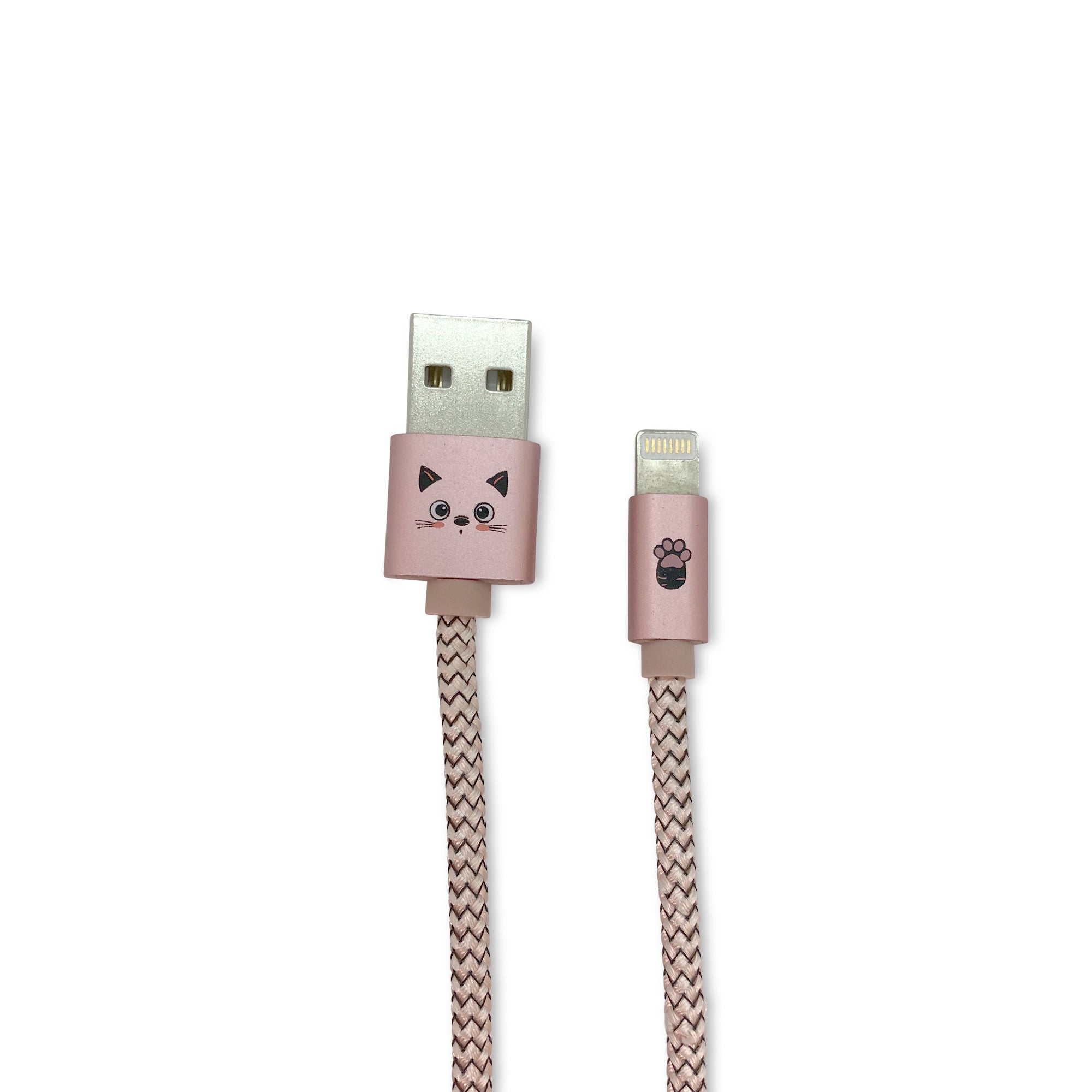 Lightning Cable, Nylon Braided Long Cord Fast Charging USB Sync Charger Cables Charging Cord for iPhone and iPad - Cute Cat and Dog Design (3 Feet/0.9 Meter) 01