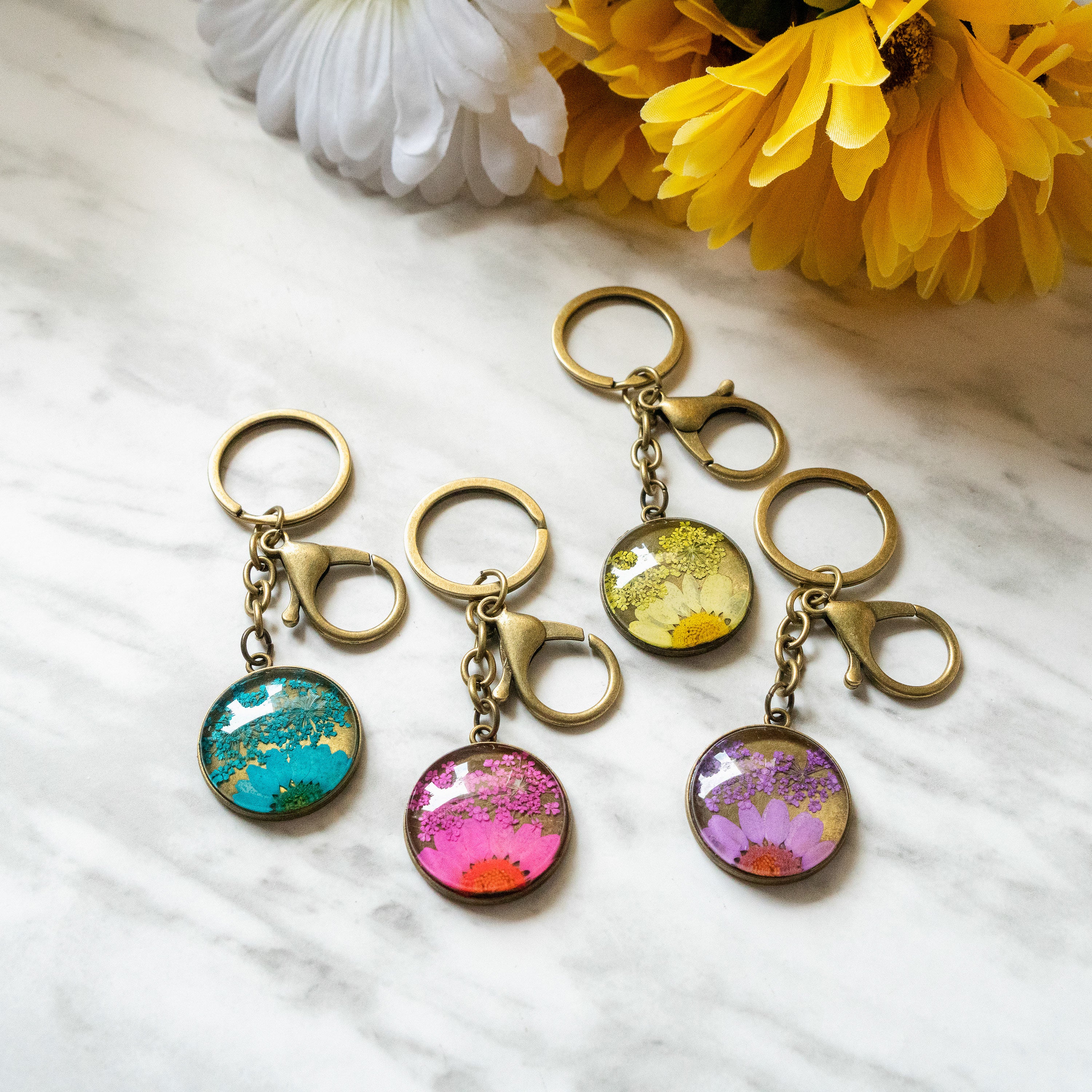 Dried Flowers How To Make Resin Keychains At Home Real Pressed