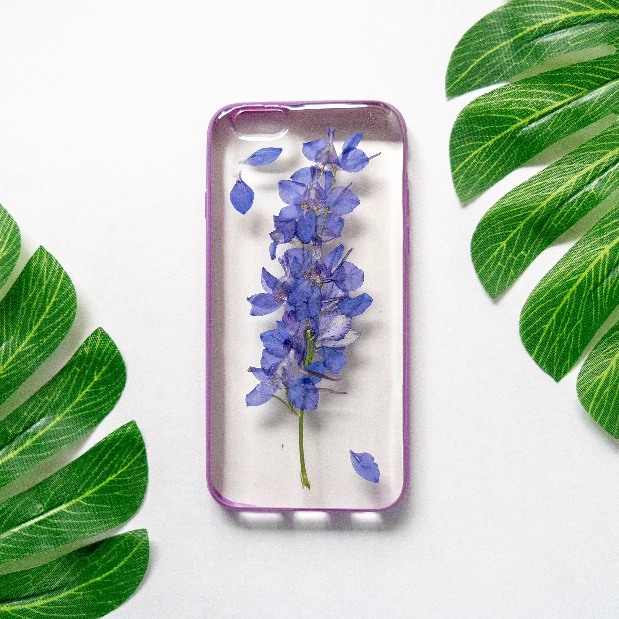 Real Pressed Purple Flower Floral iPhone 6 6s Protective Bumper Case Floral Neverland Floralfy 01