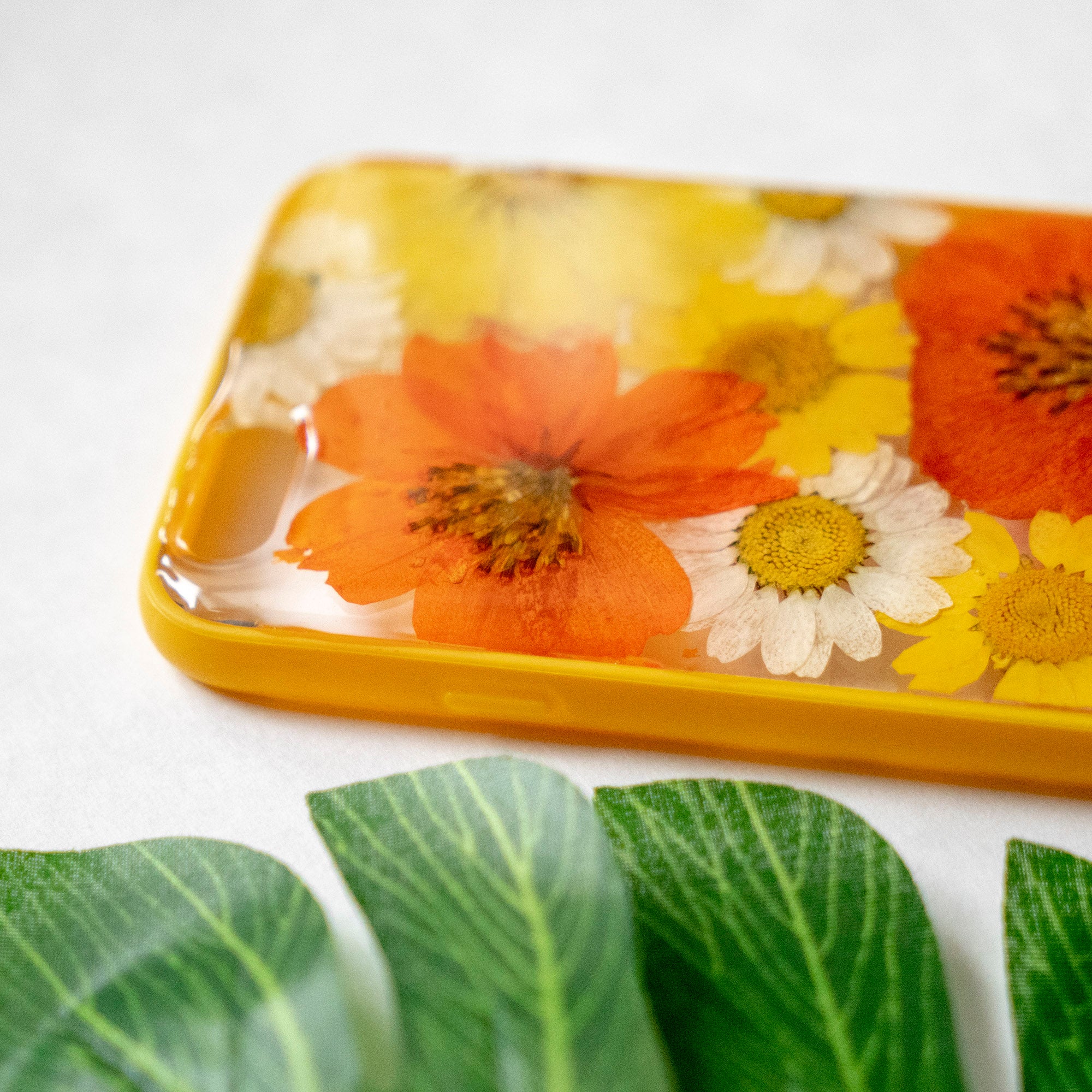 Pressed Orange Yellow Daisy Sunflower Flower Floral iPhone 6 6S Protective Bumper Case Floral Neverland Floralfy 04
