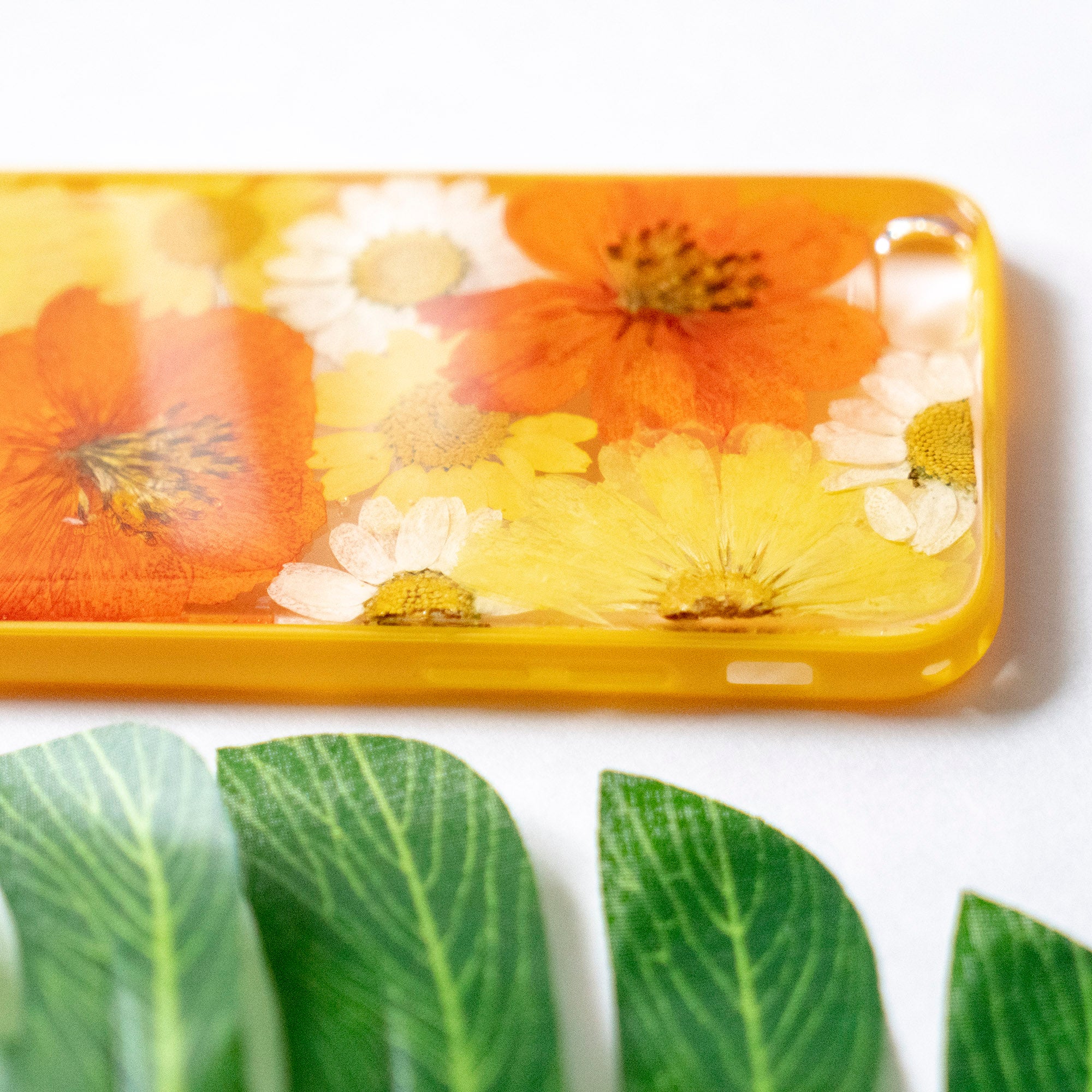 Pressed Orange Yellow Daisy Sunflower Flower Floral iPhone 6 6S Protective Bumper Case Floral Neverland Floralfy 05