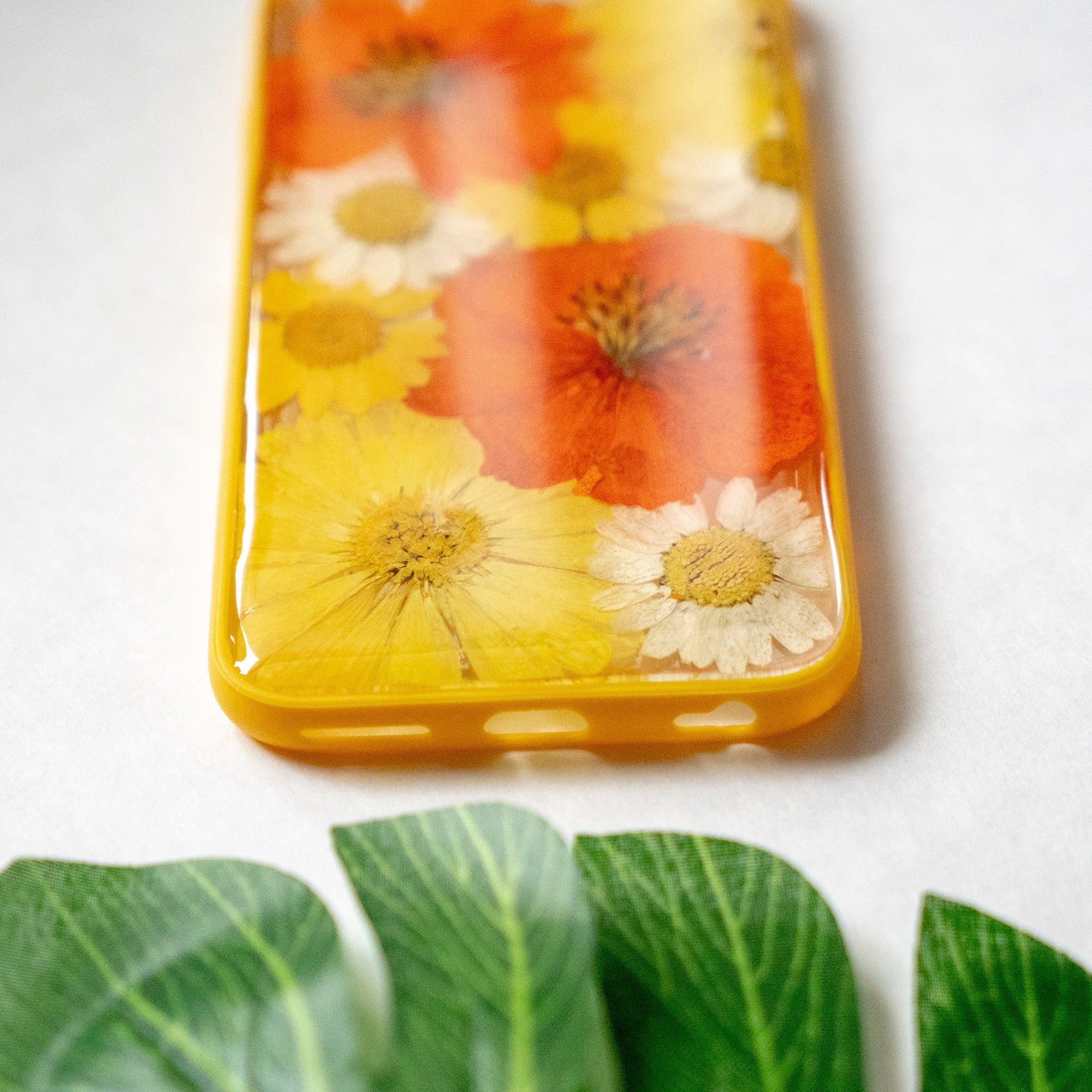 Pressed Orange Yellow Daisy Sunflower Flower Floral iPhone 6 6S Protective Bumper Case Floral Neverland Floralfy 06