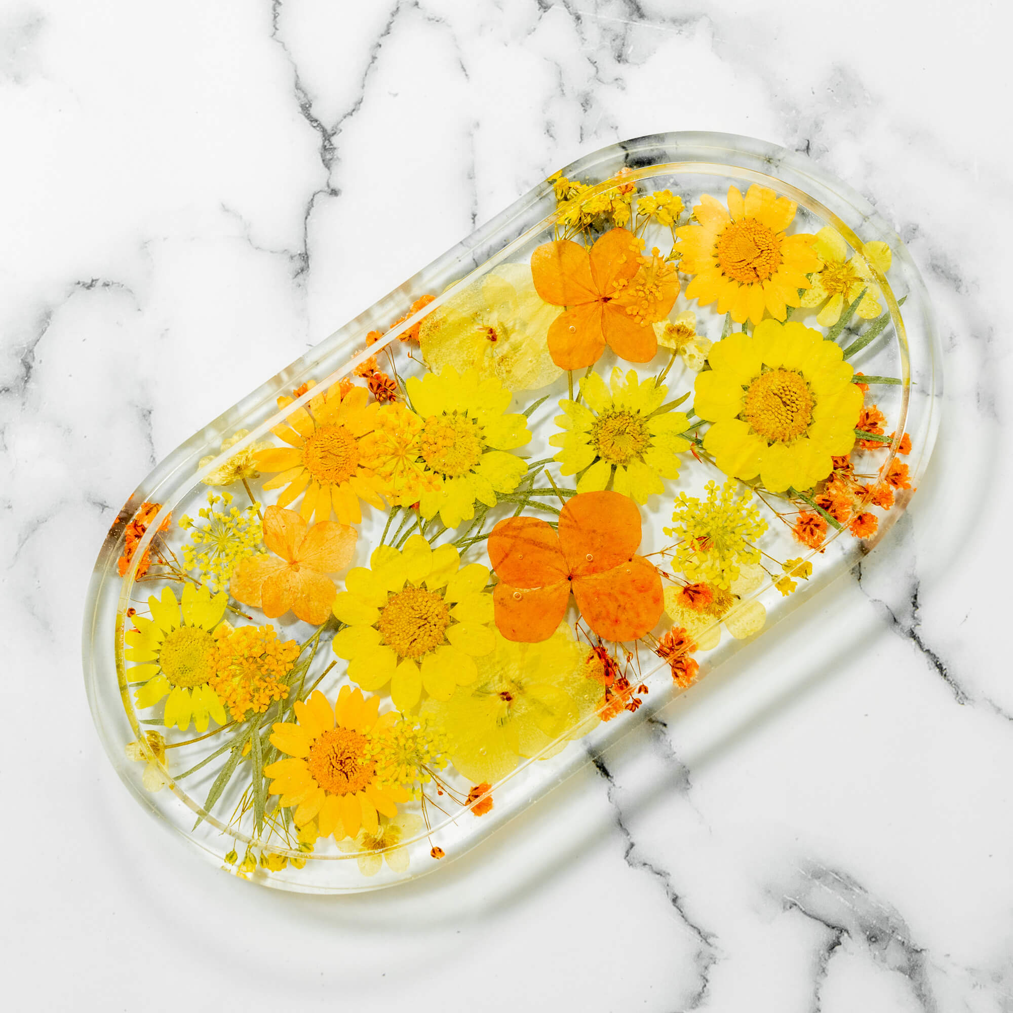 Pressed Flower Resin Jewelry Tray Trinket Dish