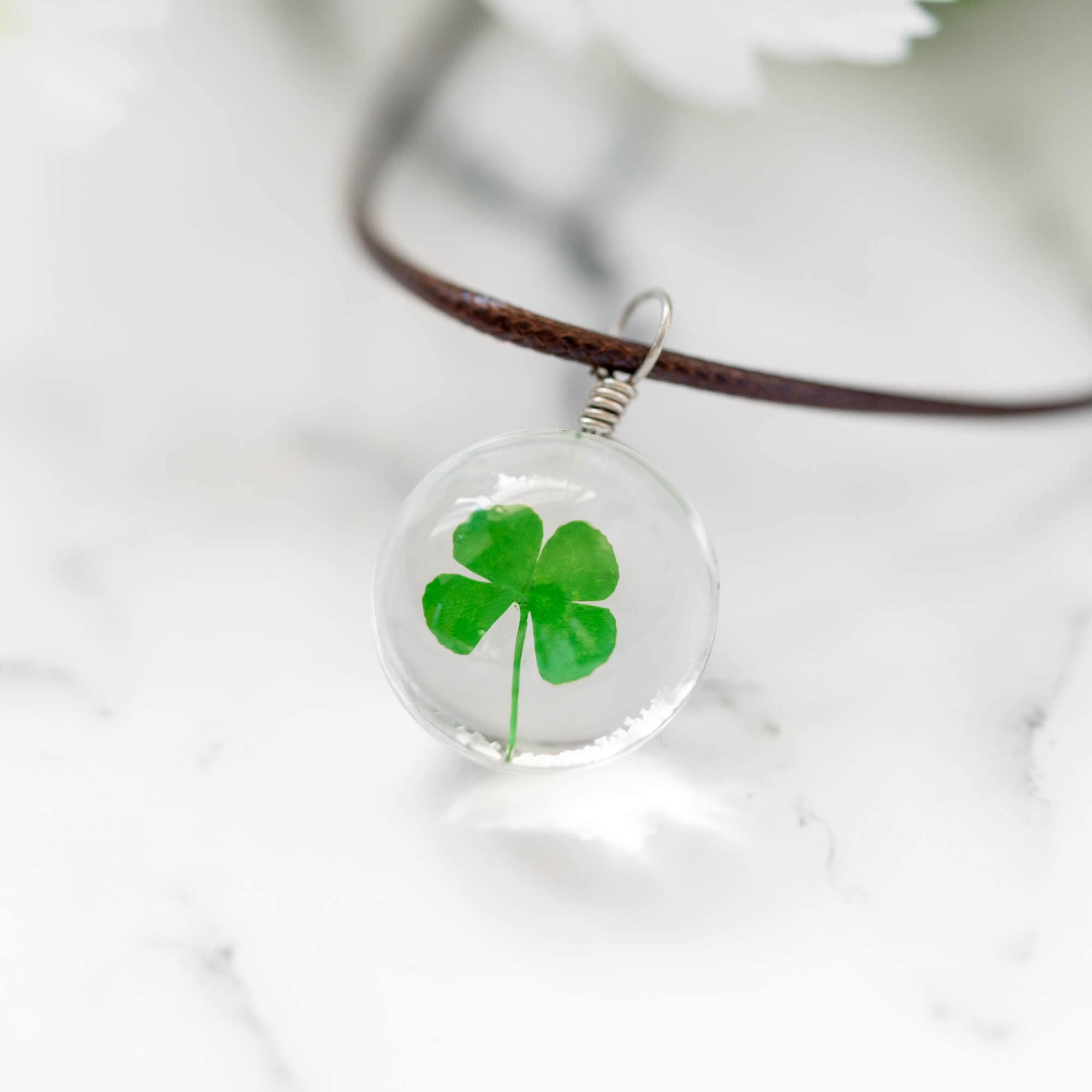 Real Pressed Four Leaf Clover Necklace – Floral Neverland
