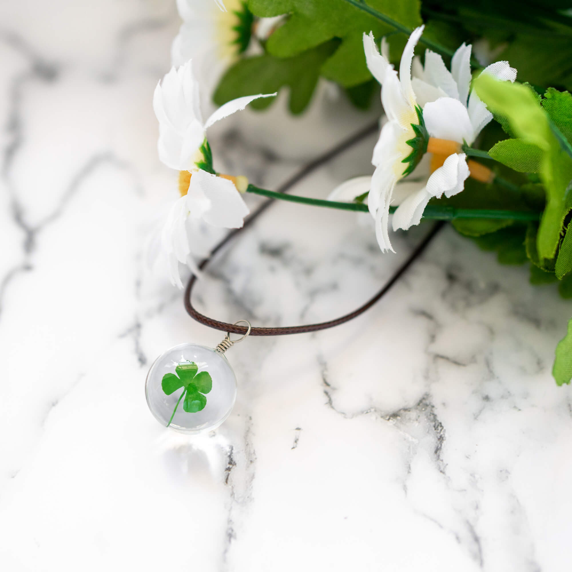 Real Pressed Four Leaf Clover Necklace – Floral Neverland