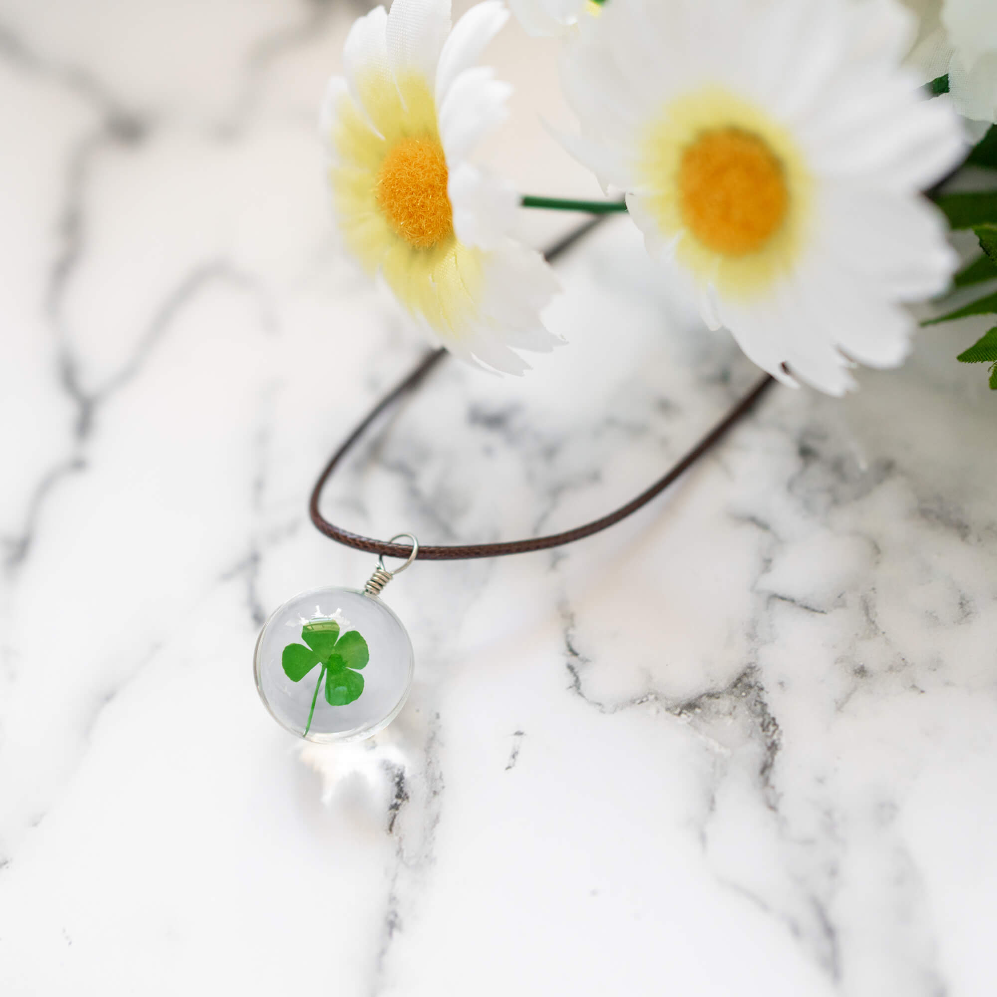 Real Pressed Four Leaf Clover Necklace – Floral Neverland